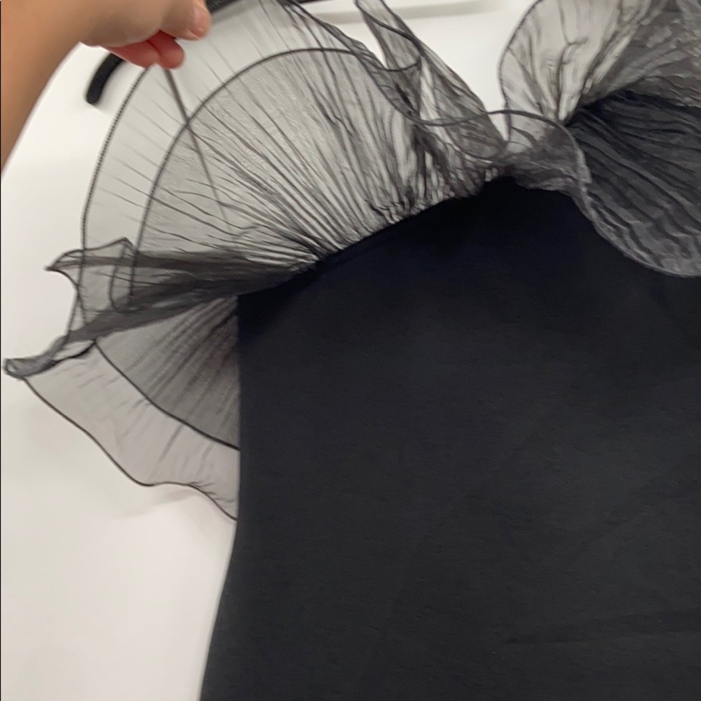 Zara organza asymmetrical black mini dress - Picture 8 of 16